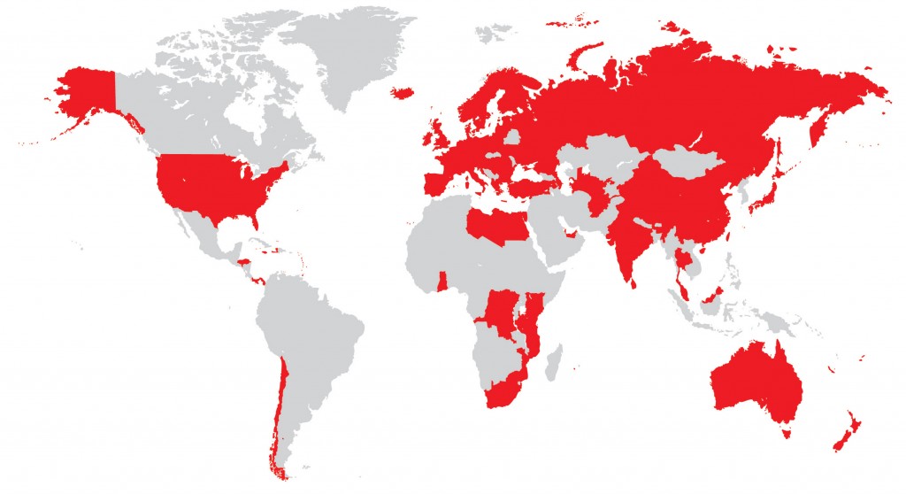 Vodafone-hizmet verdiği ülkeler